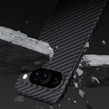 For Google Pixel 10 Pro Xl Case Slim Thin Carbon Fiber Design Phone Cover, Caseless Feel, Matte Anti-Scratch Shockproof Enhanced Grip Minimalist Striped Case For Google Pixel 10 Xl,Black