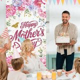 Mothers Day Decorations Banner Mother’s Day Door Cover Best Mom Flower Backdrop Mom Day Gifts Happy Mothers Day Party Supplies Indoor Outdoor for Home 35in x 71in