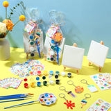 158 Pcs Paint Party Favors Include Mini Watercolor Paint Set Small Canvas With Easel Palette Brush Stickers Tattoo Sticker Keychain For Class Birthday Art Party (Classic Style)