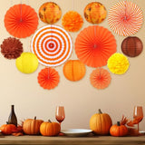 14 Pcs Orange Fall Party Decoration Set, Birthday Supplies