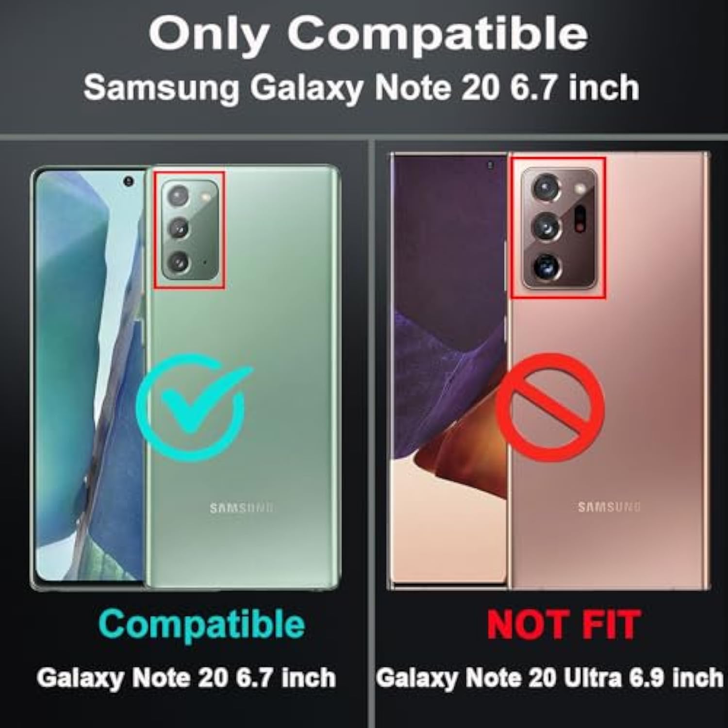 For Samsung Galaxy Note 20 Case With 2Pcs Self Healing Flexible Tpu Screen Protector & Camera Lens Protector, 3 In 1 Heavy Duty Shockproof/Drop Proof/Dust Proof Case (Black/Grey)