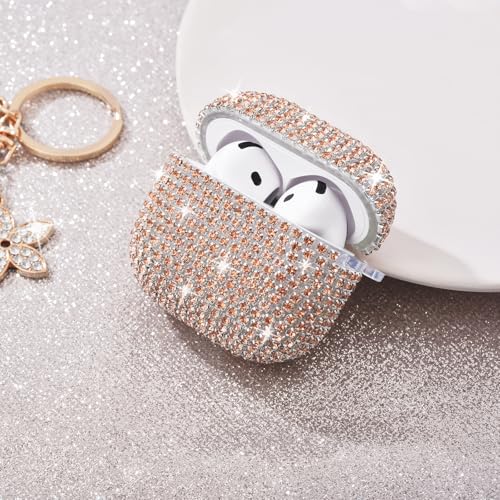 Cute Jewelry Case For Airpods 4 Cases 2024 Cover Women, Sparkly Air Pods 4 Gen Case Hard Tpu Airpod Cases 4Th Generation Glitter Ipods 4 Cas With Bling Keychain For Ipods Earbuds Airpods 4Th
