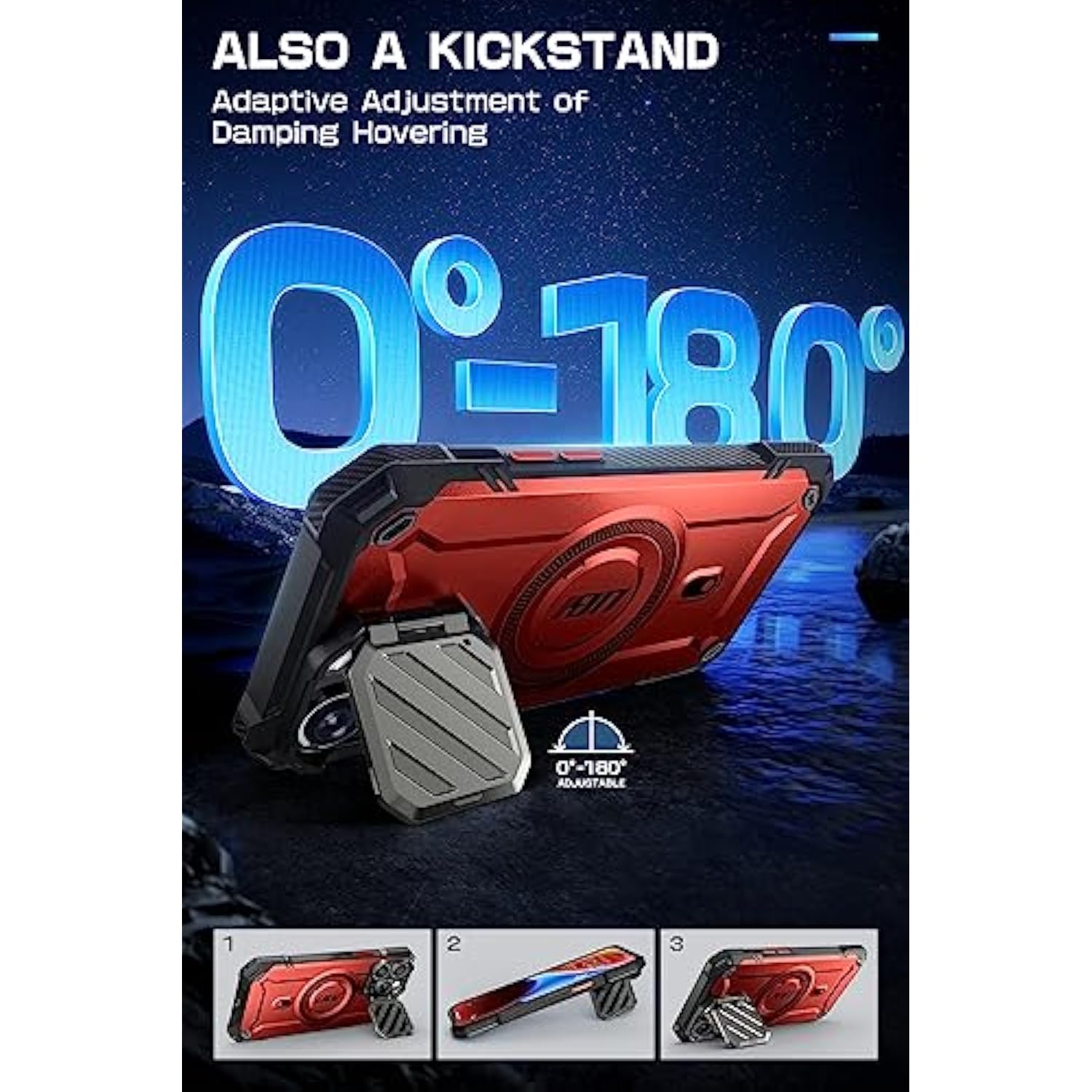 SUPCASE for iPhone 14 Pro Max Case/iPhone 13 Pro Max Case with Camera Cover Stand, [Compatible with MagSafe] [Built-in Belt-Clip] Heavy Duty Magnetic Phone Case for iPhone 14/13 Pro Max, Ruddy