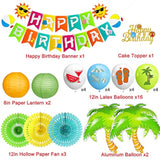 Beach Luau Party Decorations Set with Happy Birthday Banner, Lanterns & Balloons