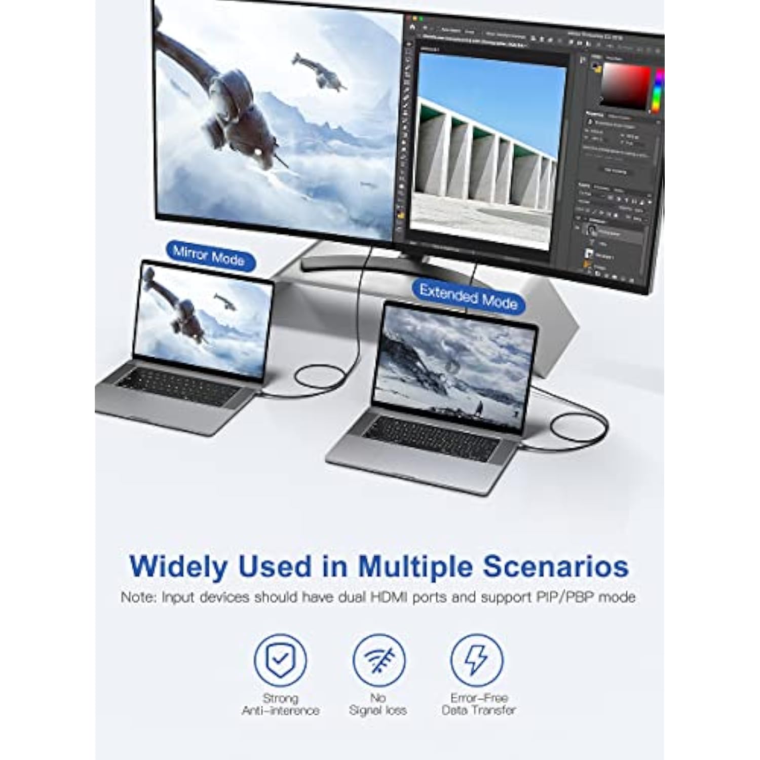 8K Hdmi Cable 10Ft | High Speed Hdmi To Hdmi Cables 2.1, Braided Cord 48Gbps 1