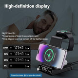 Wireless Charging Station, 3 In 1 Watch Charger Stand With Digital Clock Suitable For Iwatch Se/6/5/4/3/2/1,Airpods Pro, For Iphone 16/15/14/13/12/11 Pro Max/Xs/Xr/X/8/Samsung S23/S22/S21