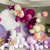 Purple Plum Beige Balloon Arch Kit: 156-Piece Baby Shower Decor