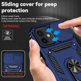 For Iphone 12 Case,With Screen Protectors And Camera Cover,[Military Grade] 16Ft.Drop Tested Cover With Magnetic Kickstand Protective Case For Iphone 12 Pro, Blue