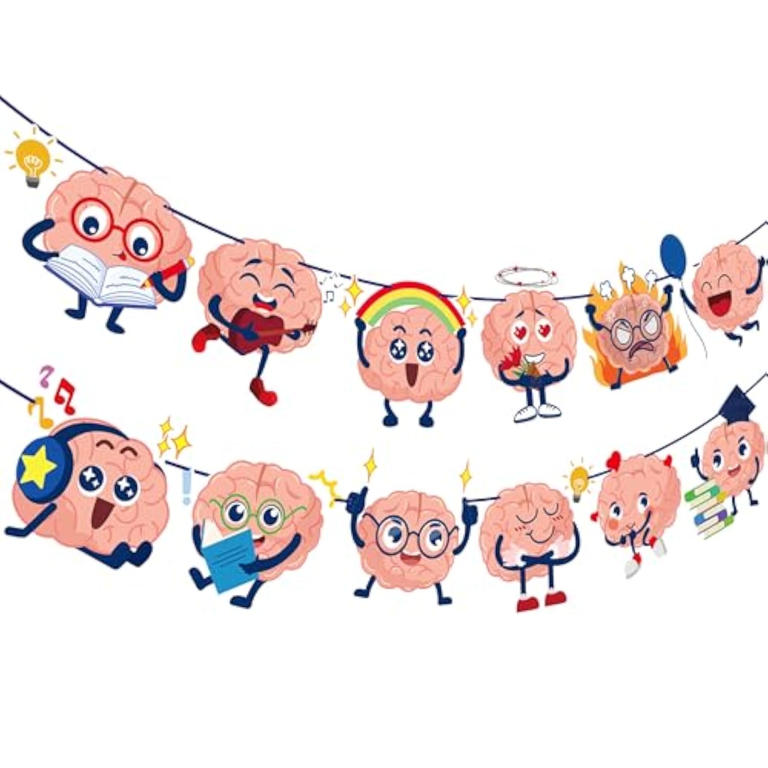 Brain Party Banners Funny Brain Theme Garlands for Birthday Baby Shower Decor