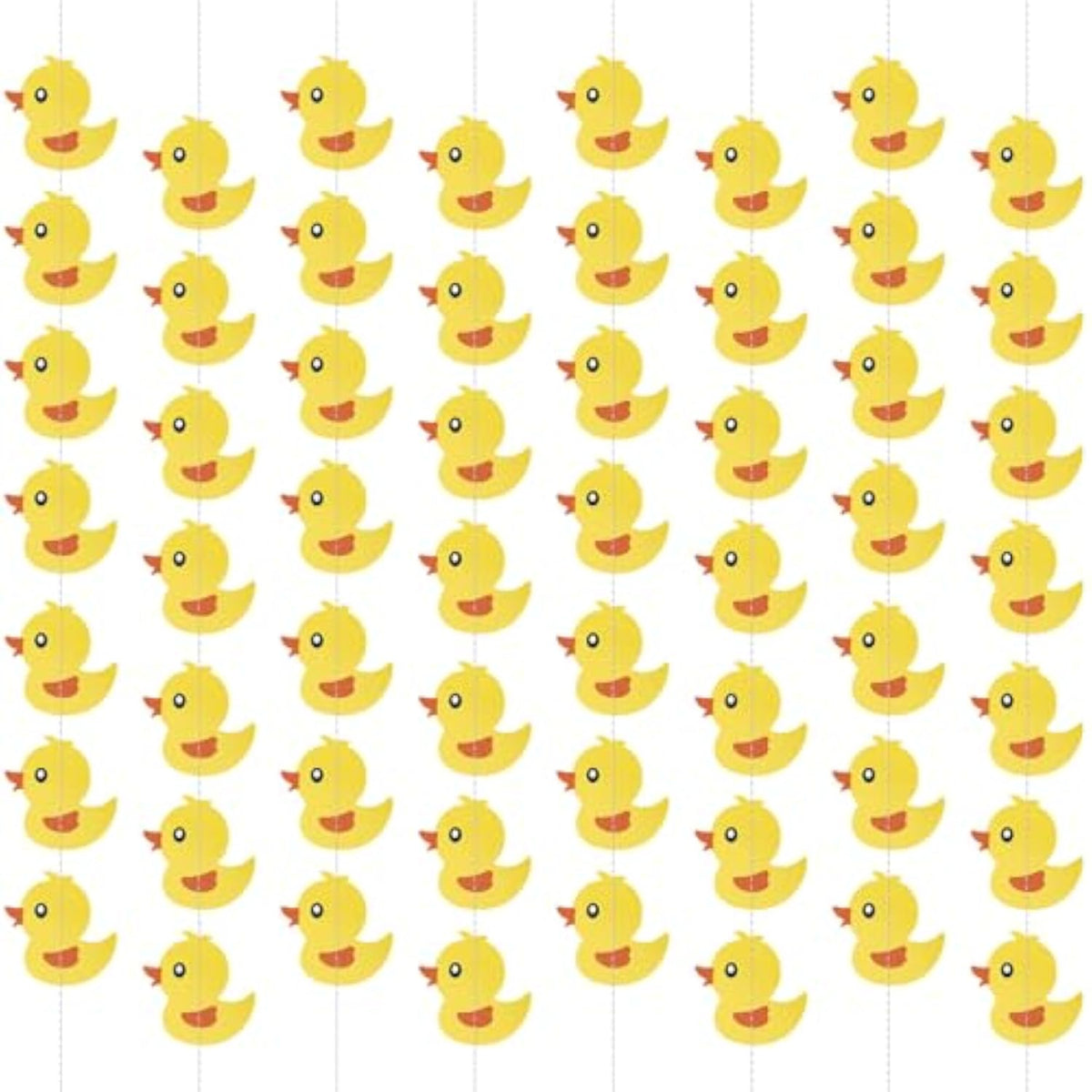 8Pcs Duck Garland Banner, Double Sided Cute Rubber Duck Banner Photo Backdrop Flag Perfect Birthday Themed Party Favors Hanging Decorations And Photo Booth Props (Yellow)