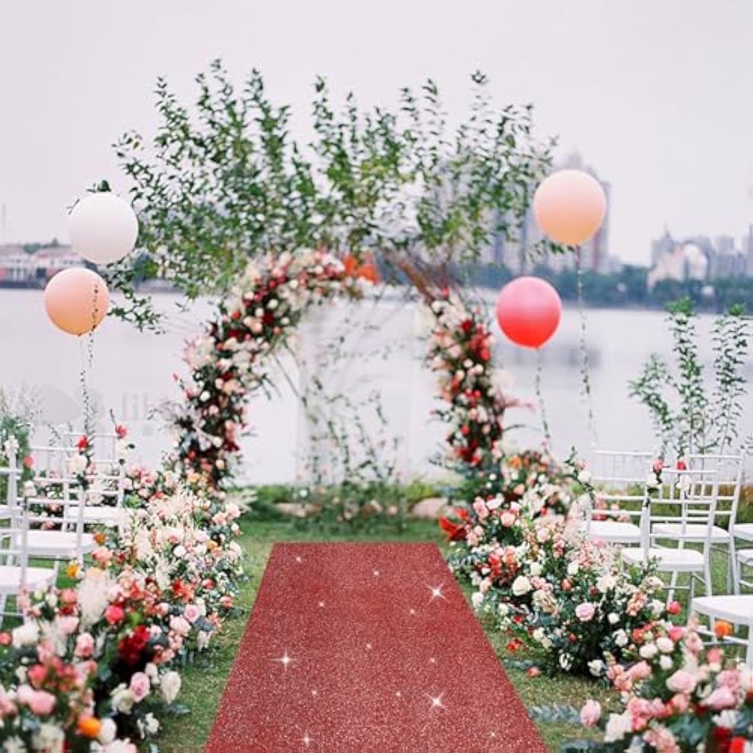 Carpet Runner Runway Rug, Glitter Red Carpet Runner 55 Gsm Thickness (2.46 X 30Feet) For Wedding Party Hallway Rug, Christmas Xmas Thanksgiving