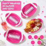 60 Pcs Hot Pink Football Plate 10'' Breast Cancer Party Decoration