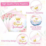 96Pcs Princess 5Th Birthday Plates And Napkins Her Royal Fiveness Decorations Princess Party Dessert Plates Rainbow Castle Tableware For 24 Guests 5Th Theme Girl Baby Shower Party Supplies