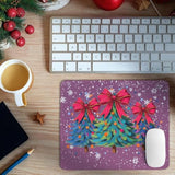 Christmas Tree Mouse Pad,Coquette Purple Bow Desk Mat,Winter Christmas Holiday Desktop Decorations For Dorm Home Office,10.2X8.2 In