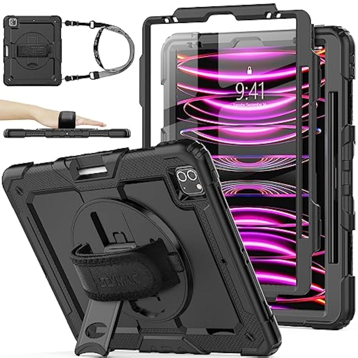 Ipad Pro 12.9 Case (6Th/5Th/4Th/3Rd Gen), [Full-Body] Drop Protection Case Wit