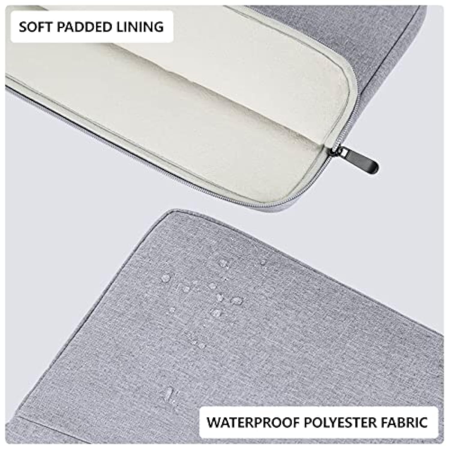 15 Inch Laptop Sleeve Bag For 15 Inch Macbook Laptop Computer Notebook, Protective Polyester Laptop Shoulder Case Cover Carrying Bag With Handle, Gray