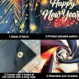 72x44" Extra-Large Happy New Year 2026 Backdrop Premium NYE Party Banner
