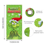 Christmas Door Cover, Merry Christmas Party Decoration, Green, 29.5X71 Inches