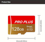 2-Pack 128GB SD Cards, UHS-I, C10, A1, High Speed, with Adapter, Red/Gold