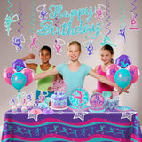 170 Pcs Gymnastics Birthday Party Decorations, Serves 20 Guests, With Banner, Balloon, Cake Topper, Plates And Napkins, For Gymnastics Party Decorations