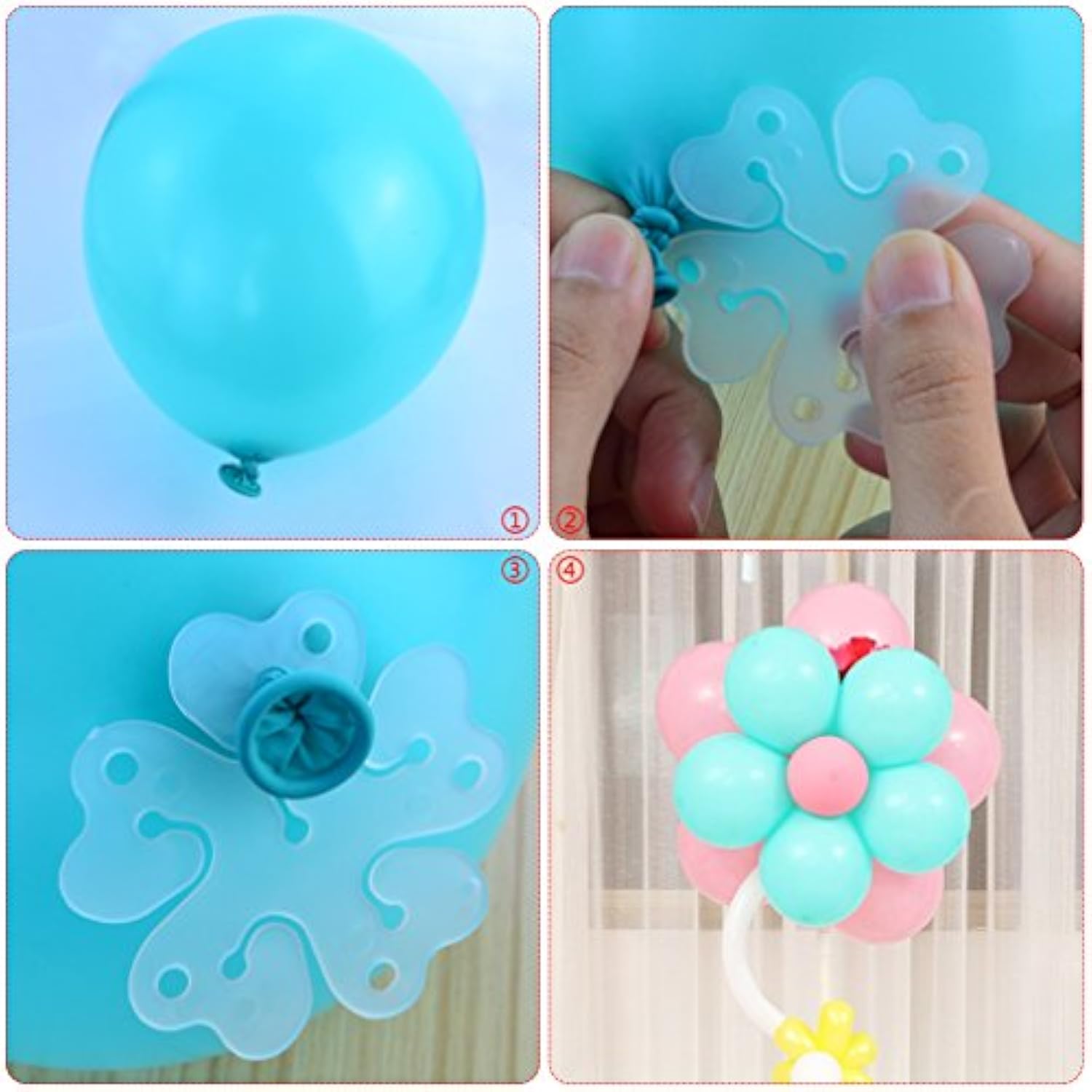 50 Pcs Portable Flower Shape Balloon Clips Holder For Wedding Event Decorations Birthday Party Supplies