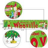 Merry Christmas Fence Banner Green Elf Xmas Winter Holiday Party Decor Yard Porch Sign Decoration Photo Booth Backdrop (Green-A)