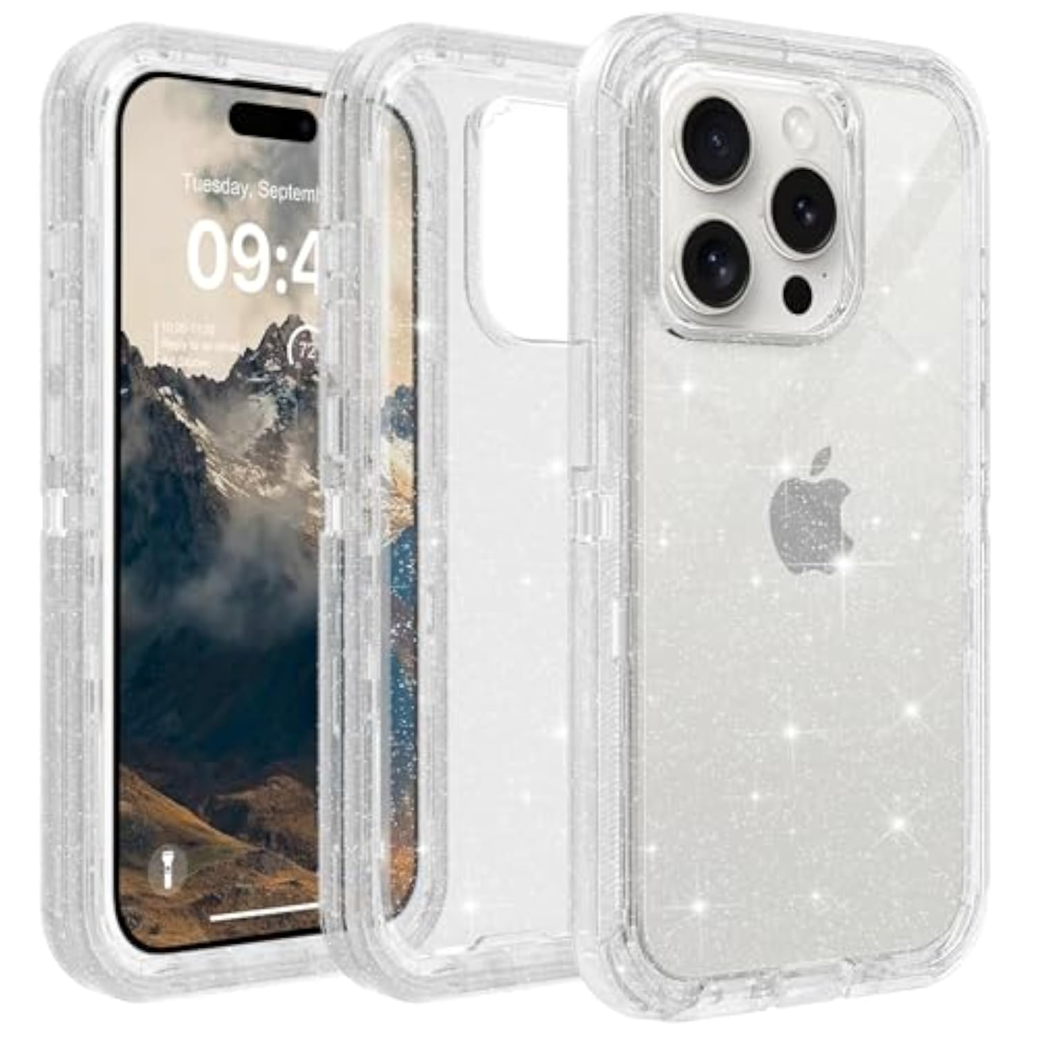 Clear Glitter Phone Case for iPhone 15 Pro Max