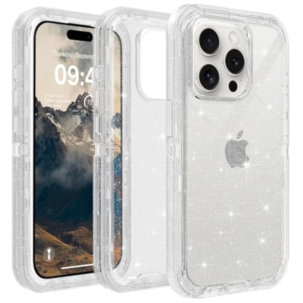 Clear Glitter Phone Case for iPhone 15 Pro Max