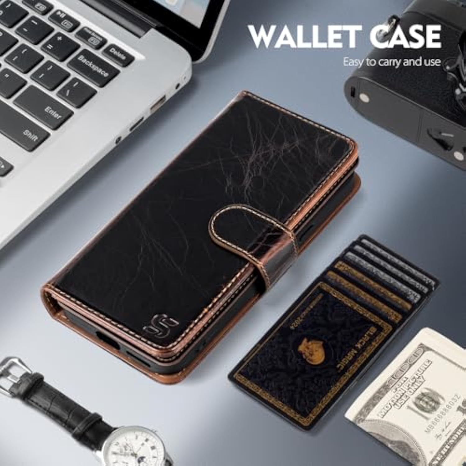 Compatible With Samsung Galaxy S25 Ultra Wallet Case With Card Holder,Women Men Rfid Blocking Pu Leather Flip Tpu Protective Cover Credit Card Slots,Phone Case For S25 Ultra,Coffee