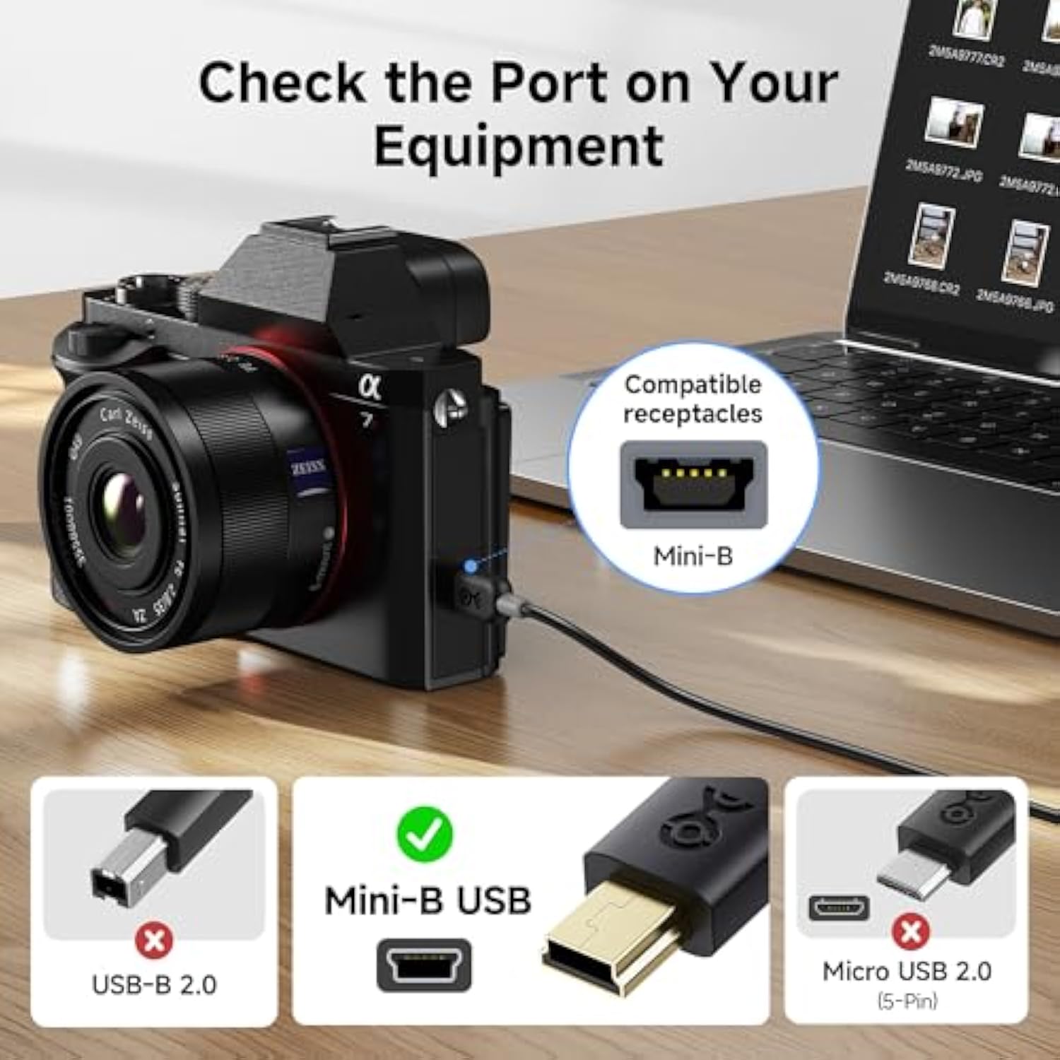 Cable Matters Mini USB to USB C Cable - 3.3ft, 480Mbps Data, 15W Charging, USBC to MiniUSB Cable for Game Controller, Camera, GPS, Dash Cam, Black