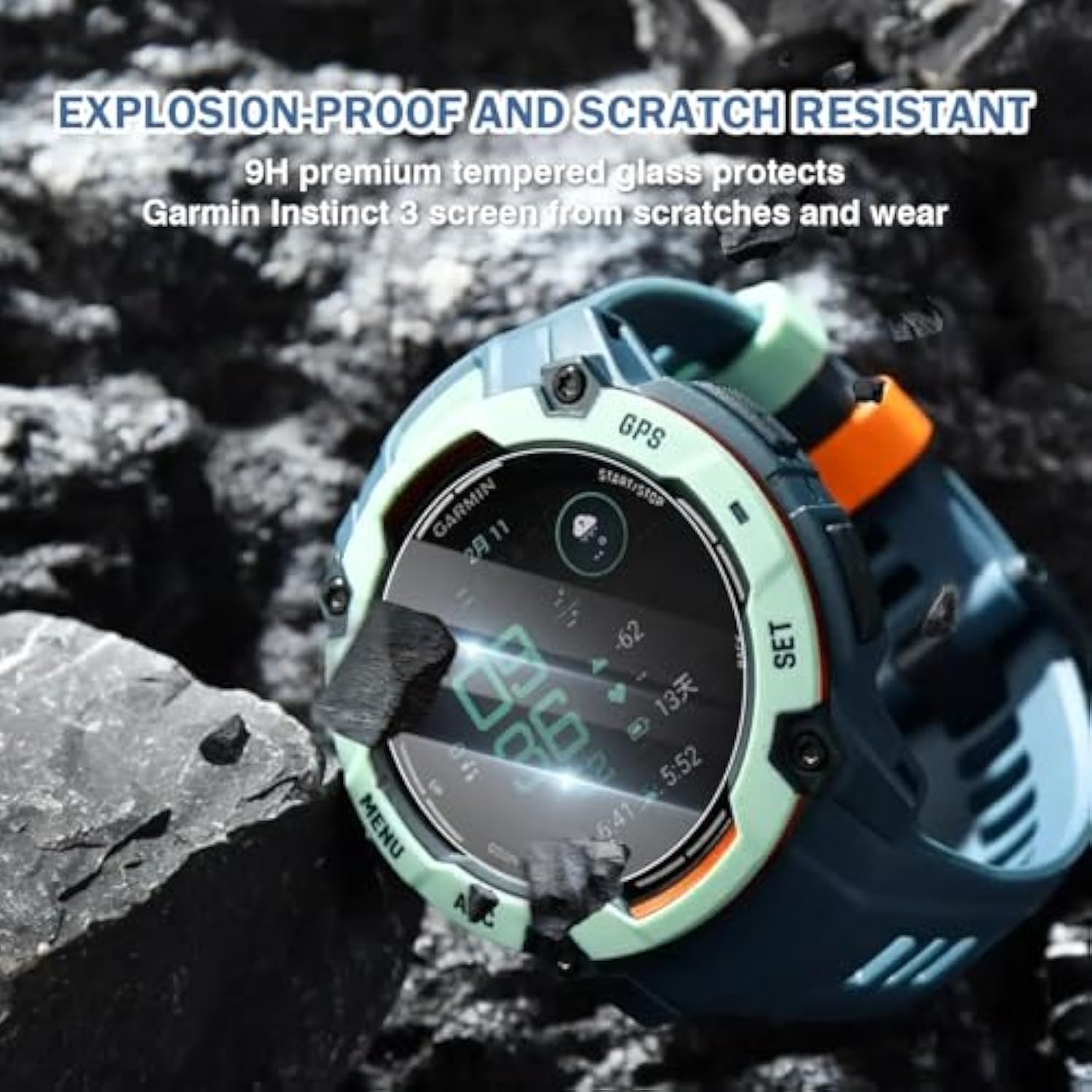 4 Pack Compatible For Garmin Instinct 3 Screen Protector 50Mm Clear, Ultra-Thin 9H Tempered Glass Watch Protective Film With 2.5D Edge Anti-Scratch For Instinct 3 50Mm Amoled/Solar Protector