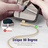 Iphone Charger,3 Pack 6Ft Lightning Cable [Apple Mfi Certified] Iphone Fast Charging Cable 90 Degree Nylon Braided Cord Compatible With Iphone 14/13/12/11 Pro Max/Xs Max/Xr/Xs/X/8/7/Plus/Ipad