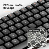 Flow Low Profile Mechanical Keyboard, 100 Keys Rechargeable Wireless Keyboards With Bluetooth And Wired Connection For Windows, Mac Os/White Ghost Linear Switches