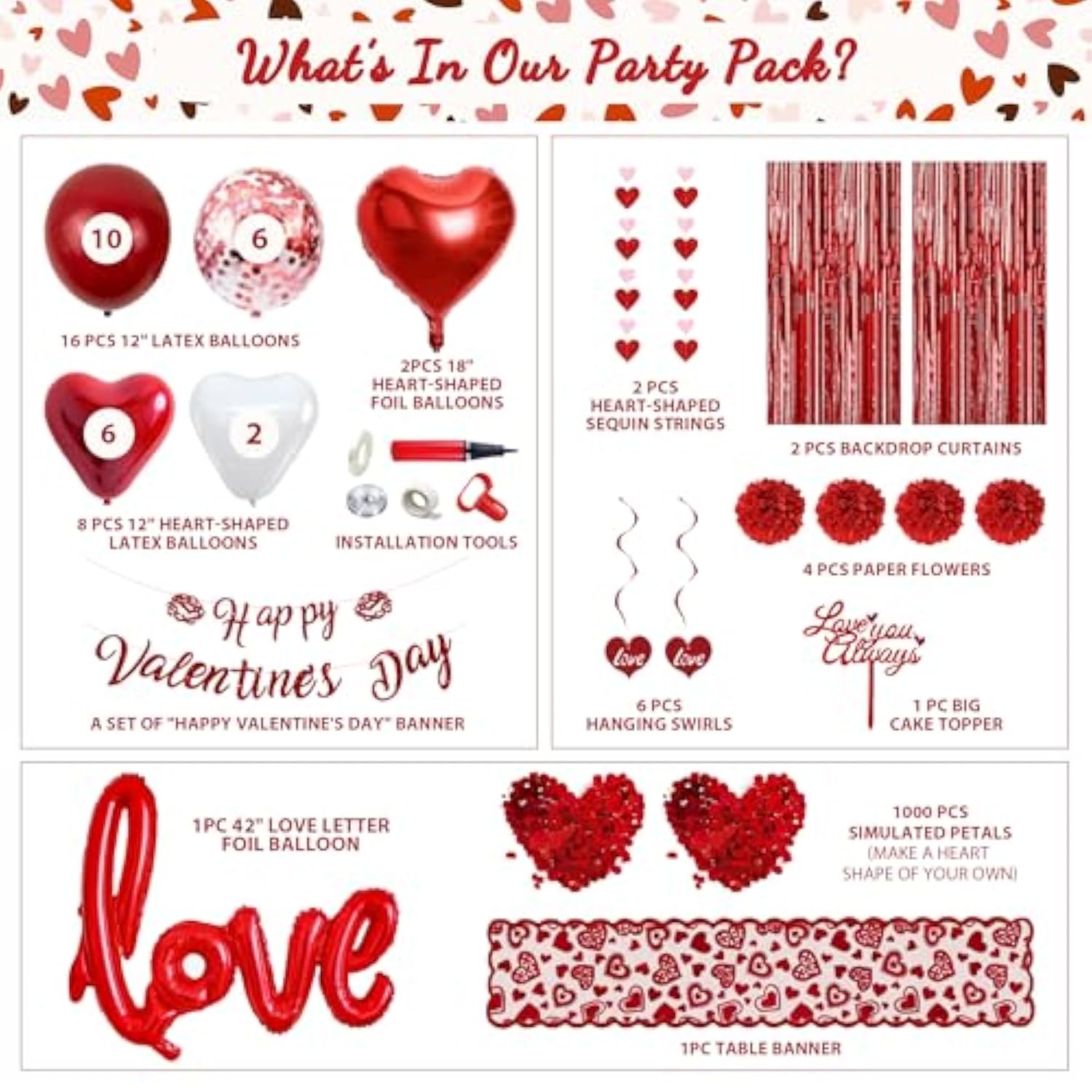 Valentine'S Day Decoration Kit,Valentine'S Day Decorations,Surprise Proposal Decorations, "Happy Valentine'S Day" Banner,Surprise For Girlfriend,Anniversary Party Decorations