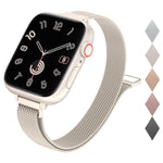 Slim Milanese Loop Compatible With Apple Watch Band For Women 40Mm 41Mm 38Mm 42Mm 44Mm 45Mm 46Mm, Stainless Steel Magnetic Mesh Strap Work On Iwatch Series10 9 8 7 6 5 4 3 2 1 Se