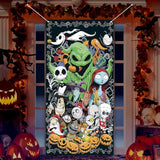 Halloween Door Cover Happy Birthday Photo Backdrop Halloween Birthday Party Decor