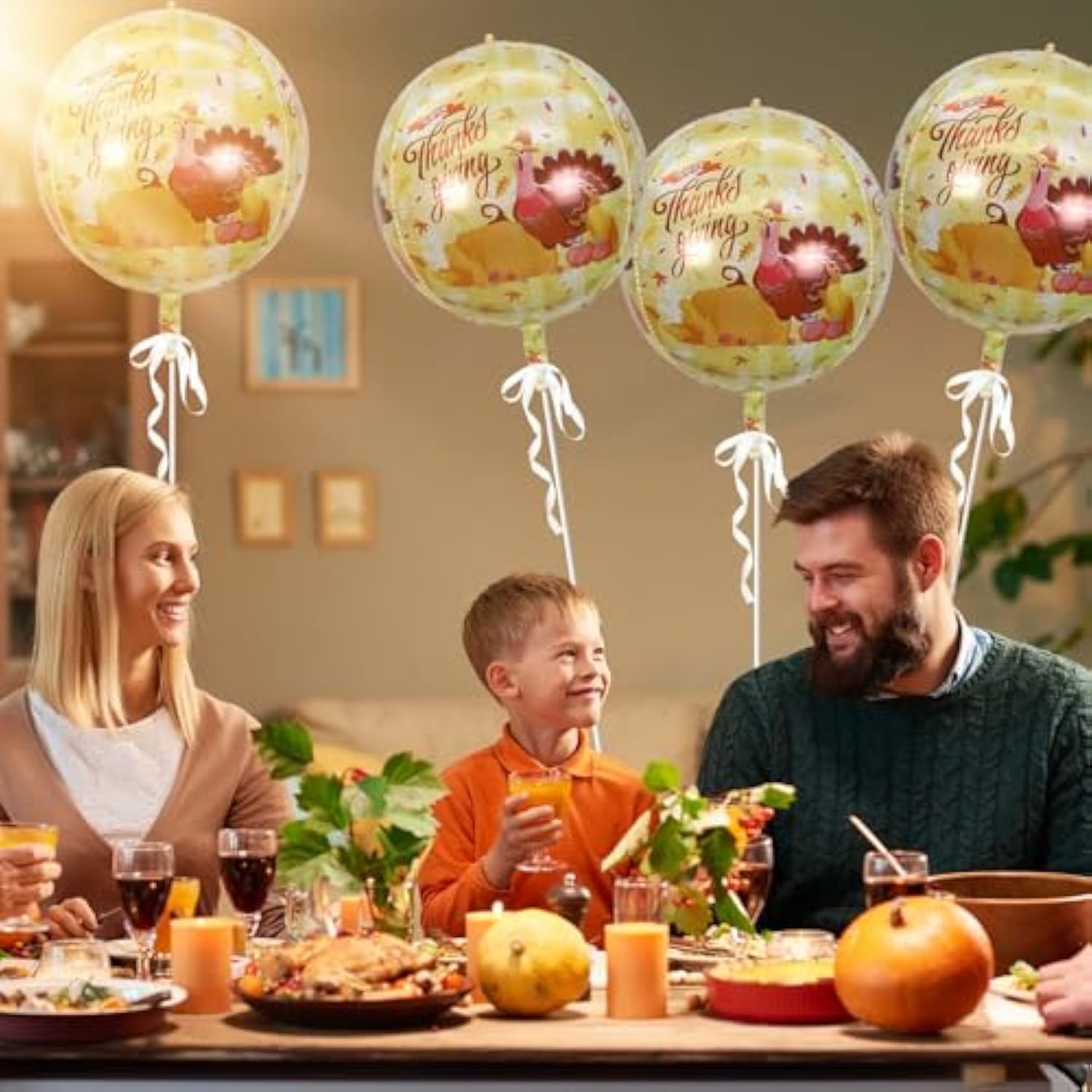 Thanksgiving Balloons 10Pcs 22Inch Orange Turkey 4D Foil Balloons for Fall Party Decor