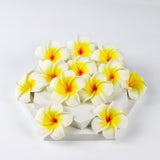 100Pcs Artificial Plumeria Frangipani Flower, Floating Flowers For Pool, Hawaiian Flowers Centerpiece, Artificial White Foam Plumeria, Petal Hat Head Diy Home Wedding Party Decoration