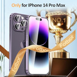 2+1 Pack For Iphone 14 Pro Max Screen Protector With Camera Lens Protector, Shock - Absorbing Pro Series Tempered Glass, [Precision - Align] Quickfit