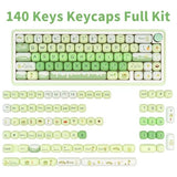 Thick Pbt Keycaps Set, Cute Green Keycap Mog Profile, 5 Side Dye-Sublimation Round Keycaps 140 Keys, Custom Kawaii Keyboard Key Caps Set For For Cherry Gateron Mx Swithes Mechanical Keyboards