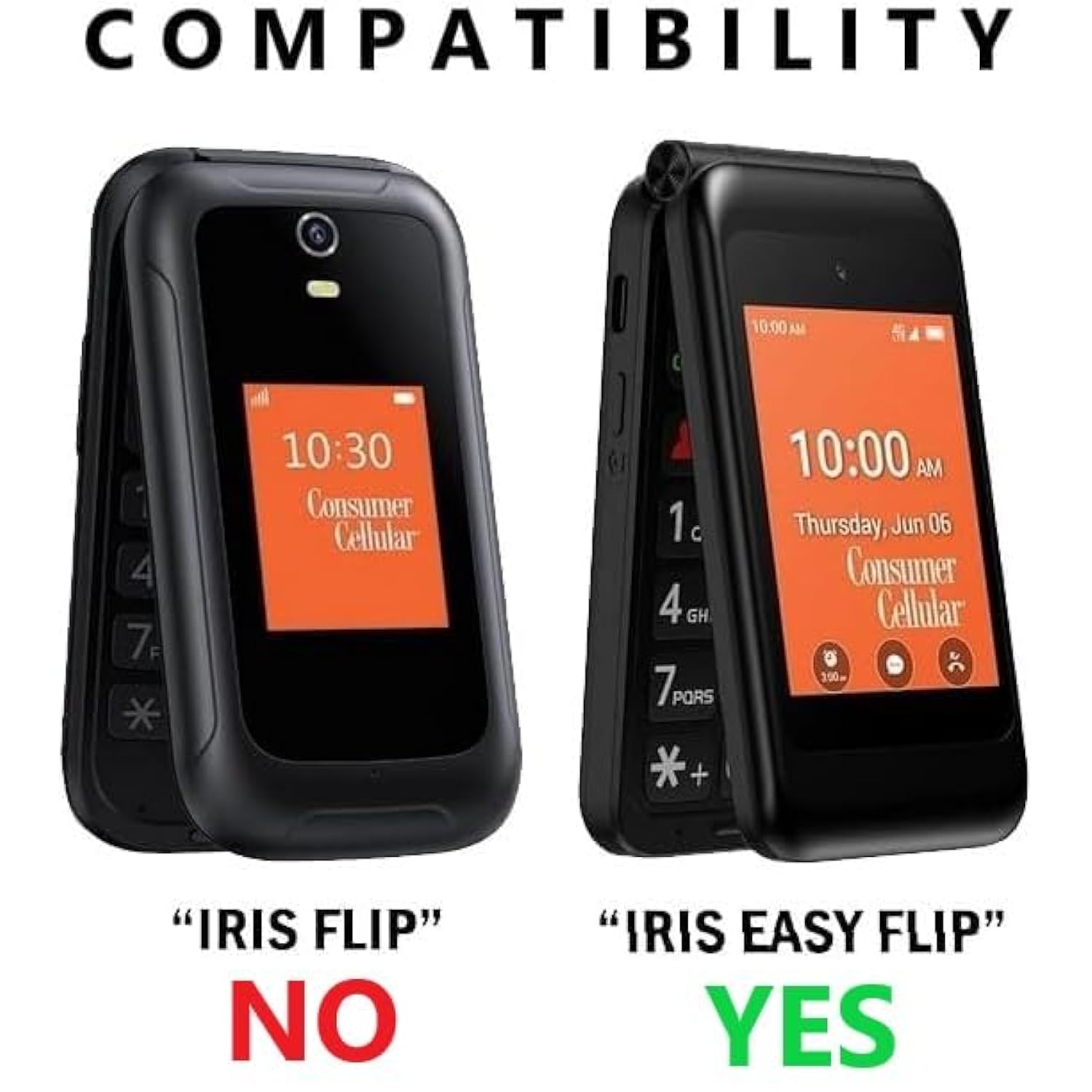 Leather Case For Consumer Cellular Iris Easy Flip Phone (2024) / Boost Mobile Summit Flip 4G (Sl006D) Form-Fit Cover With Secure Fit, Rotating Belt Clip, Screen & Keypad Protection
