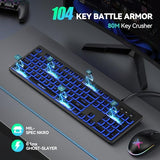 Wired Keyboard,Silent Usb Keyboard For Office,Spill-Resistant,Slim Full-Size Membrane Layout,Plug And Play For Pc/Laptop/Mac-Rgb Backlit