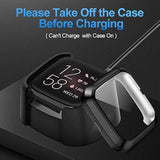 2 Pack Case Compatible With Fitbit Versa 2 Screen Protector, Soft Tpu Full Coverage Protective Cover Bumper Frame Versa 2 Smartwatch (Black+Black)
