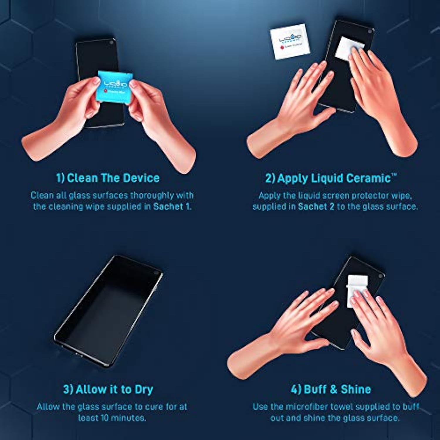 Glass Screen Protector With $400 Coverage | Scratch And Shatter Resistant Wipe On Nano Protection For All Phones Tablets And Smart Watches - Universal Fit