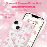 For Iphone 14 Case/Iphone 13 Case For Women Girls, Clear Cute Ribbon Bowknot Pattern Aesthetic Bow Design Transparent Slim Soft Tpu Shockproof Protective Phone Case For Iphone 14/13, Rose Bow