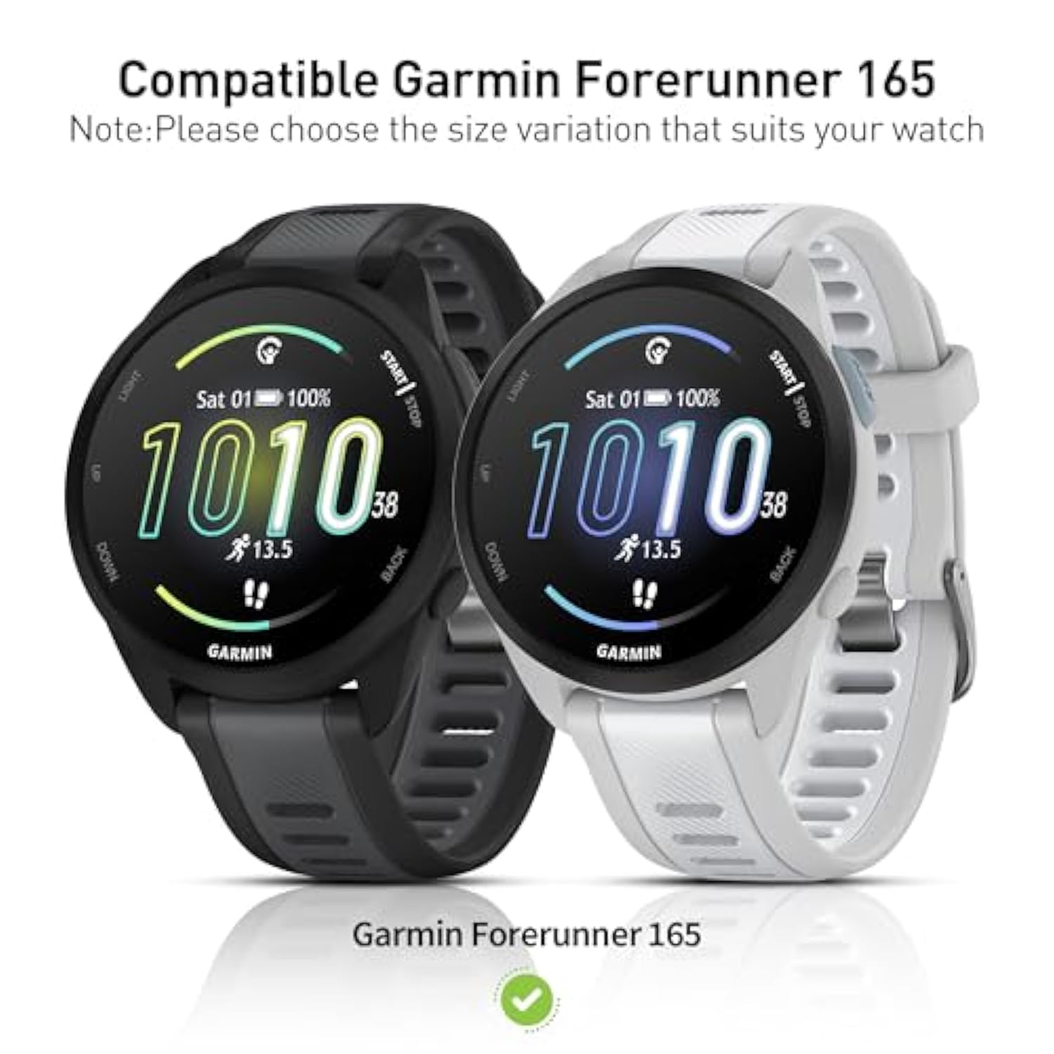3 Pack For Garmin Forerunner 165 Smartwatch Case, 9H Tempered Glass Screen Protector, All-Coverage Pc Protective Cover -Clear