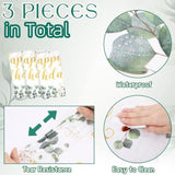 3 Pcs Sage Green Disposable Tablecloth Happy Birthday Table Cover 54 X 108 Inch Eucalyptus Leaf Plastic Table Cloth Greenery Birthday Party Decorations For Boys Girls Women Men