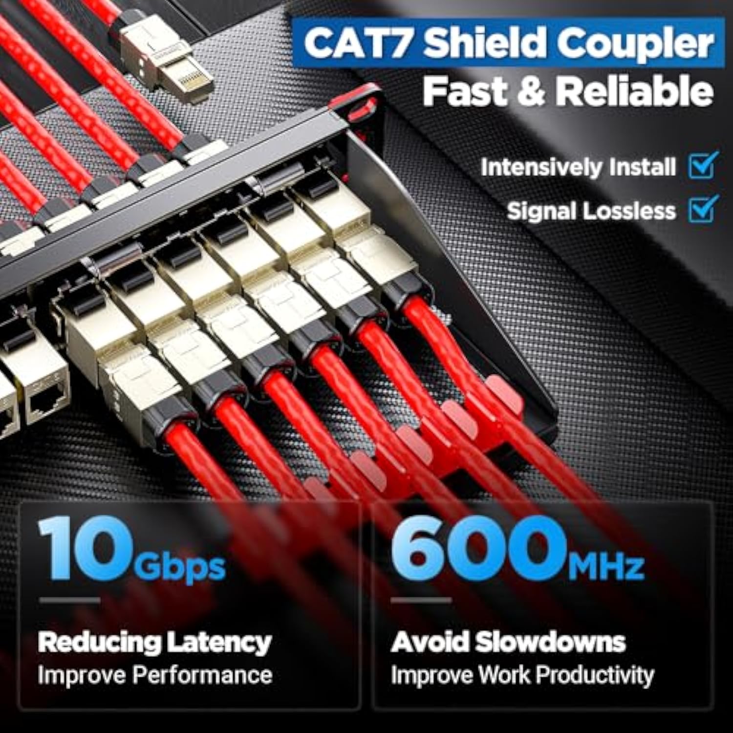 Cat7 Rj45 Inline Coupler Keystone Jack, Shielded Female To Female-12 Pack