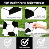 96 Pcs Soccer Party Supplies Bundle Paper Plates Napkins Sports Sports Party Birthday Decorations Favors For Kids (Soccer)