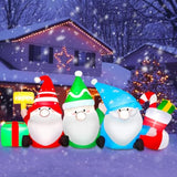 6 Ft Long Christmas Inflatable Outdoor Decoration Gnomes With Gift Box & Socks, Funny Merry Xmas Figures Winter Blow Up